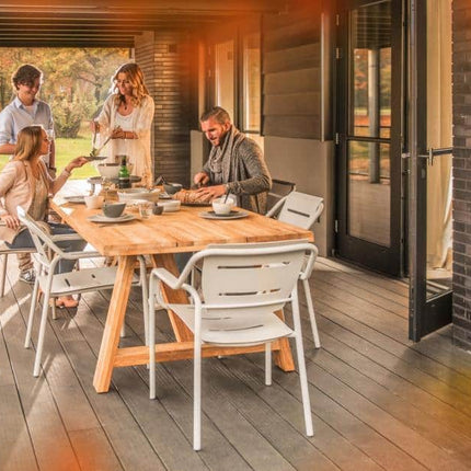 4 Seasons Outdoor Icon teak tafel 240 cm teak onderstel