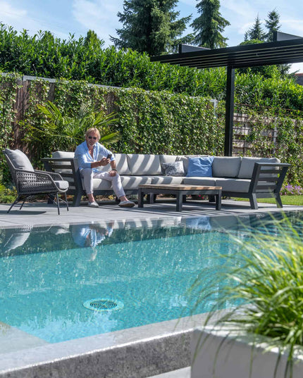 4 Seasons Outdoor Meteoro loungeset + center + Capitol salontafel 90 x 90 cm