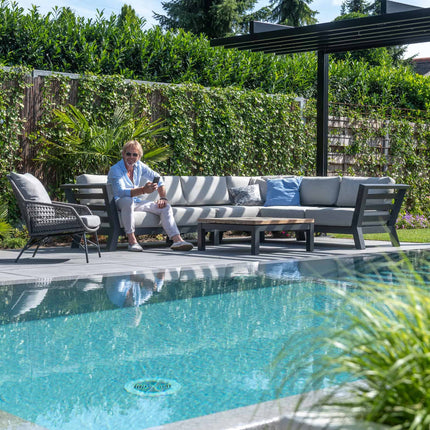 4 Seasons Outdoor Meteoro loungeset + center + Capitol salontafel 90 x 90 cm