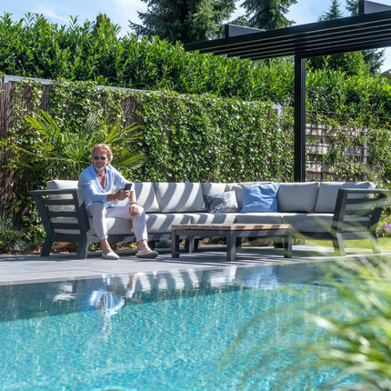 4 Seasons Outdoor Meteoro loungeset + center + Capitol salontafel 90 x 90 cm