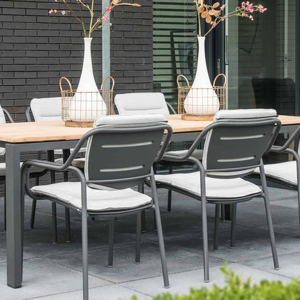 4 Seasons Outdoor Goa teak tafel 220 cm aluminium onderstel