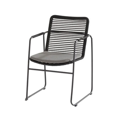 Taste 4SO Elba dining tuinstoel – stapelbaar met rope en RVS frame in antraciet