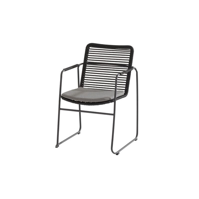 Taste 4SO Elba dining tuinstoel – stapelbaar met rope en RVS frame in antraciet