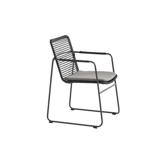 Taste 4SO Elba dining tuinstoel – stapelbaar met rope en RVS frame in antraciet