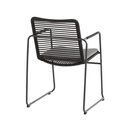 Taste 4SO Elba dining tuinstoel – stapelbaar met rope en RVS frame in antraciet