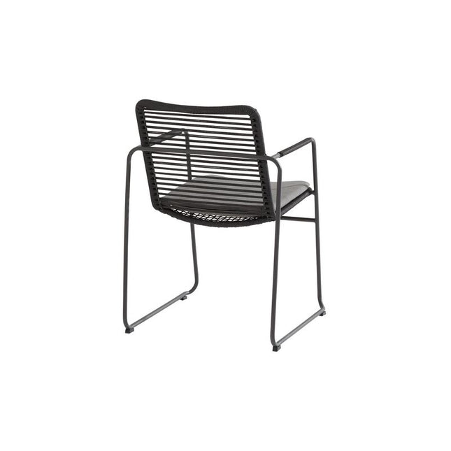 Taste 4SO Elba dining tuinstoel – stapelbaar met rope en RVS frame in antraciet