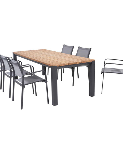 Taste 4SO Tosca dining antraciet + Ridge teak tafel 220 cm