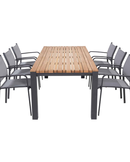 Taste 4SO Tosca dining antraciet + Ridge teak tafel 220 cm
