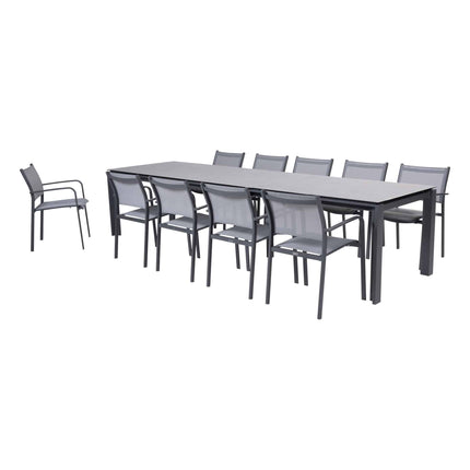 Taste 4SO Tosca dining antraciet + Optimum uitschuiftafel keramiek 220-280-340 cm