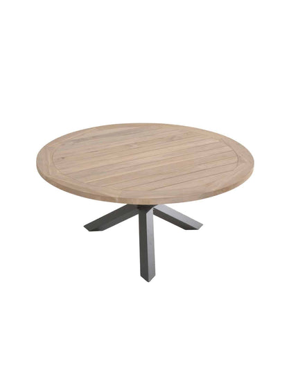 Taste 4SO Palma dining antraciet + Louvre teak tafel 160 Ø cm