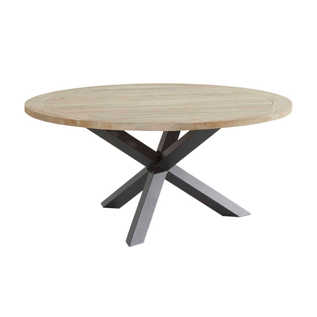 Taste 4SO Louvre teak tafel 160 Ø cm aluminium onderstel