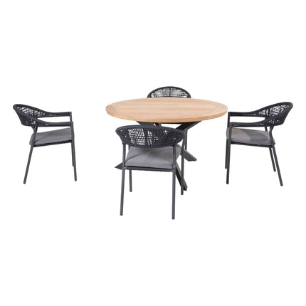 Taste 4SO Sienna dining + Prado teak tafel 130 Ø cm