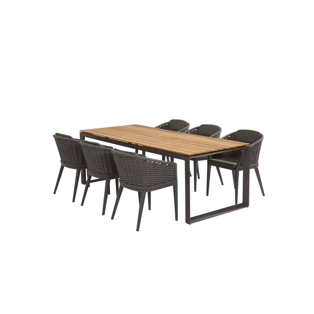 Taste 4SO Heritage tafel teak tafelblad 220 cm matt carbon