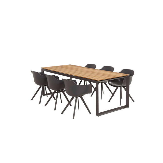 Taste 4SO Heritage tafel teak tafelblad 220 cm matt carbon