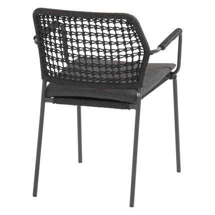 Taste 4SO Barista dining antraciet + 4 Seasons Outdoor Locarno tafel HPL slate antraciet 130 Ø cm