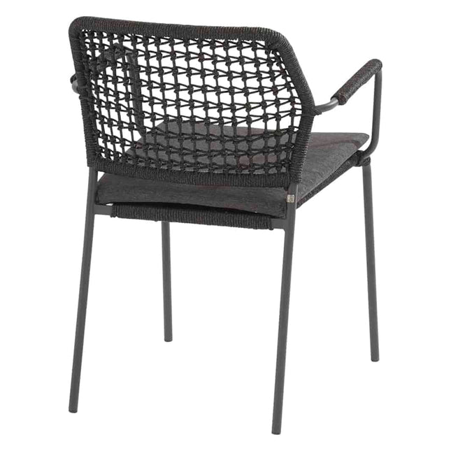 Taste 4SO Barista dining antraciet + 4 Seasons Outdoor Locarno tafel HPL slate antraciet 130 Ø cm
