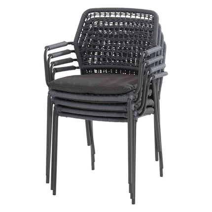 Taste 4SO Barista dining antraciet + Prado teak tafel 160 Ø cm