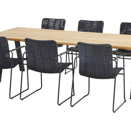 Taste 4SO Palma dining antraciet + Ambassador teak tafel 240 cm - Image 1