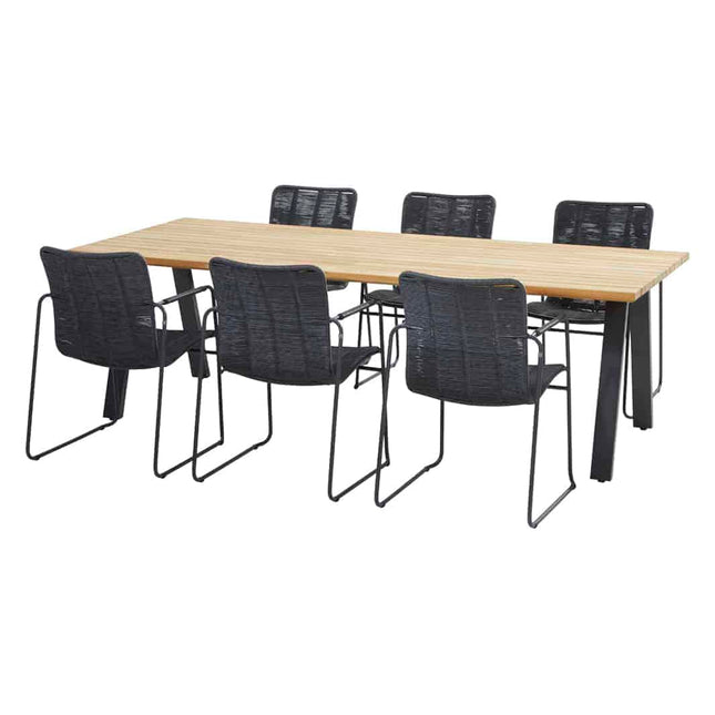 Taste 4SO Palma dining antraciet + Ambassador teak tafel 240 cm - Image 1