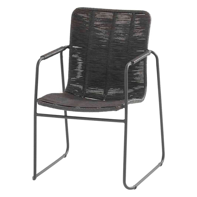 Taste 4SO Palma dining antraciet + Louvre teak tafel 160 Ø cm