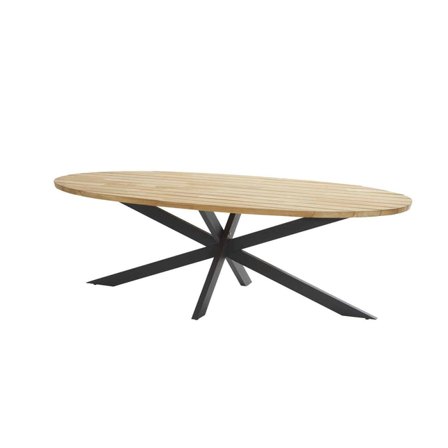 Taste 4SO Prado teak tafel ellips 240 cm antraciet onderstel