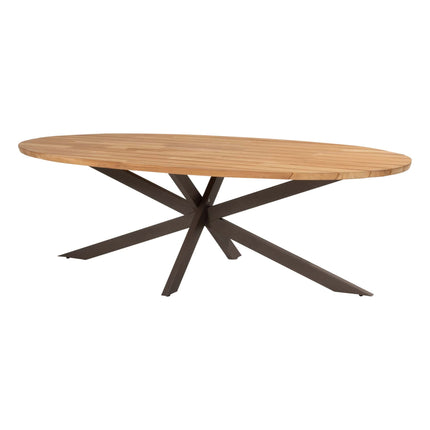 4 Seasons Outdoor Moretti high back dining stoel + Taste 4SO Prado teak tafel ovaal 240 cm terre onderstel