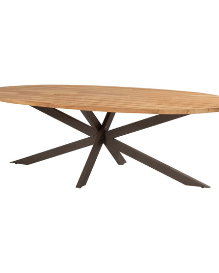 4 Seasons Outdoor Moretti high back dining stoel + Taste 4SO Prado teak tafel ovaal 240 cm terre onderstel