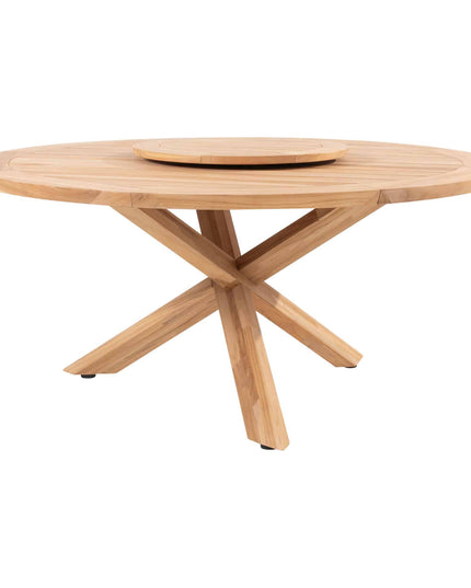 4 Seasons Outdoor Veneto dining olive + Taste 4SO Prado teak tafel 160 Ø cm