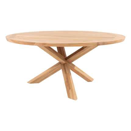 4 Seasons Outdoor Veneto dining olive + Taste 4SO Prado teak tafel 160 Ø cm