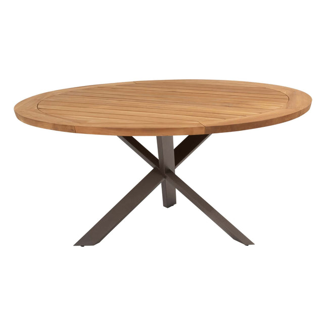 4 Seasons Outdoor Bernini dining stoel + Taste 4SO Prado teak tafel 160 Ø cm terre onderstel