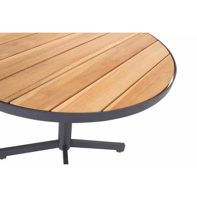 Taste 4SO Melbourne dining + Fiesta tafel met teak tafelblad 90 Ø cm