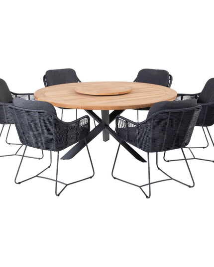 Taste 4SO Belmond dining antraciet (6 st.) + Prado tafel Ø 160 cm