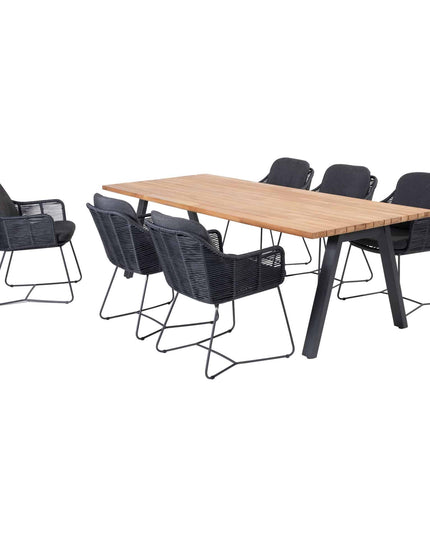 Taste 4SO Belmond dining antraciet (6 st.) + Ambassador tafel 240 cm