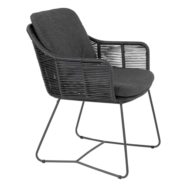 Taste 4SO Belmond dining antraciet + 4 Seasons Outdoor Privada tafel HPL 240 cm ovaal
