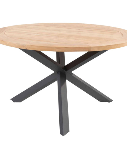 4 Seasons Outdoor Aprilla dining pure (4 st.) + Taste 4SO Prado teak tafel 130 Ø cm