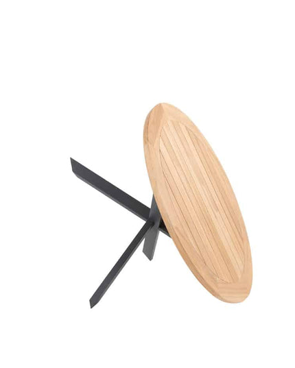 4 Seasons Outdoor Aprilla dining pure (4 st.) + Taste 4SO Prado teak tafel 130 Ø cm