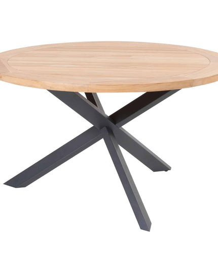 4 Seasons Outdoor Aprilla dining pure (4 st.) + Taste 4SO Prado teak tafel 130 Ø cm
