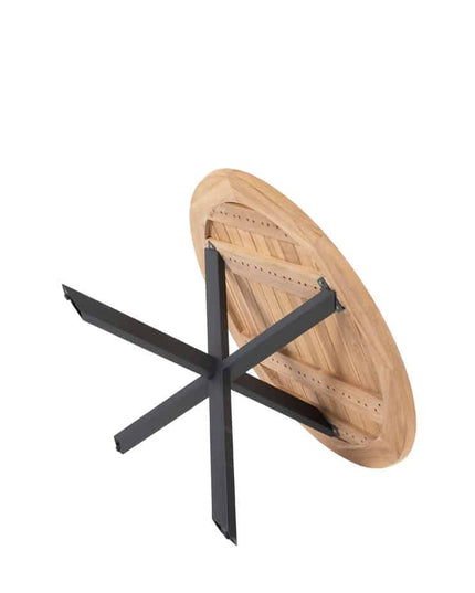 4 Seasons Outdoor Aprilla dining pure (4 st.) + Taste 4SO Prado teak tafel 130 Ø cm