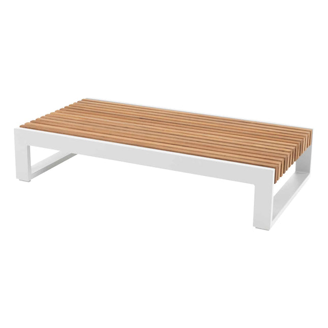 Taste 4SO Kioto salontafel wit met teak tafelblad 120 x 65 x 30 cm