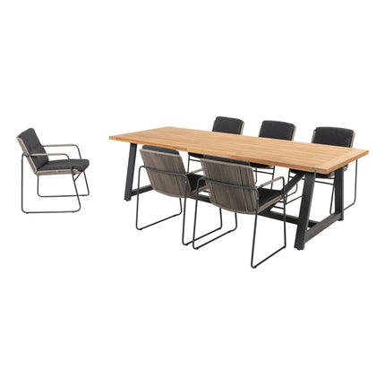 Taste 4SO Parma stapelbare dining + Noah teak tafel 260 cm