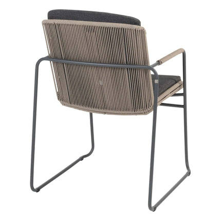 Taste 4SO Parma stapelbare dining + Manolo tafel antraciet met geprint keramiek tafelblad 240 cm