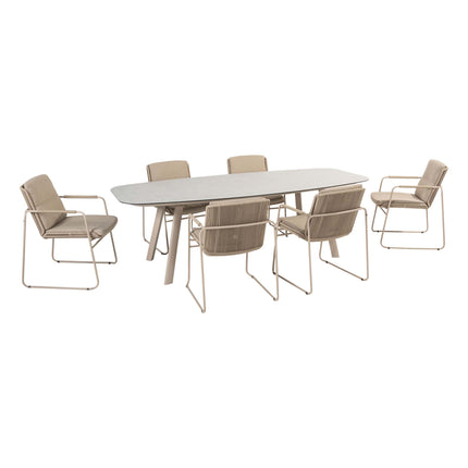 Taste 4SO Parma stapelbare dining + Manolo tafel latte met geprint keramiek tafelblad 240 cm - Image 1