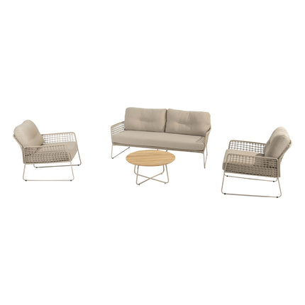 4 Seasons Outdoor Taste 4SO Albano loungeset + Verdi salontafel 73 Ø cm latte