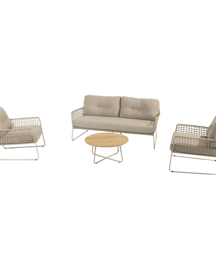 4 Seasons Outdoor Taste 4SO Albano loungeset + Verdi salontafel 73 Ø cm latte