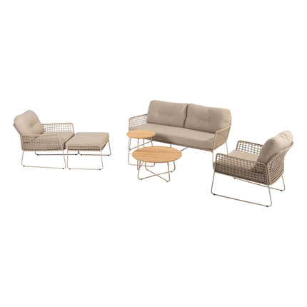 4 Seasons Outdoor Taste 4SO Albano loungeset + Verdi salontafels + gratis voetenbank