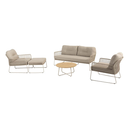 4 Seasons Outdoor Taste 4SO Albano loungeset + Verdi salontafel 73 Ø cm latte