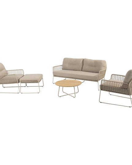 4 Seasons Outdoor Taste 4SO Albano loungeset + Verdi salontafel 73 Ø cm latte