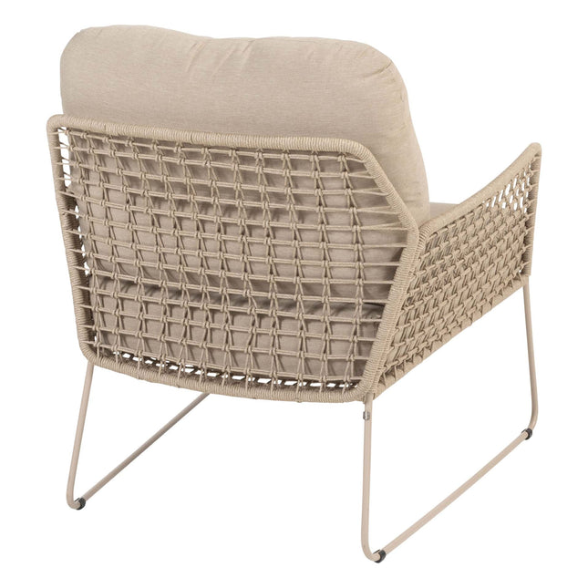 4 Seasons Outdoor Sardinia chaise lounge bank + Taste 4SO Albano lounge stoel + Verdi salontafel 73 Ø cm