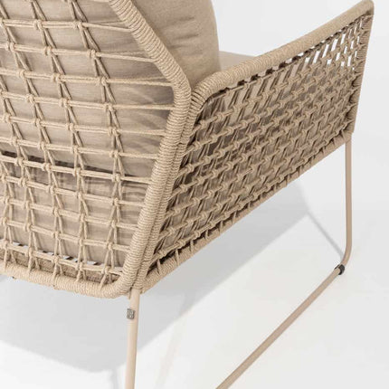 Taste 4SO Albano bistro loungeset + 4 Seasons Outdoor Verdi bijzettafel 45 Ø cm latte
