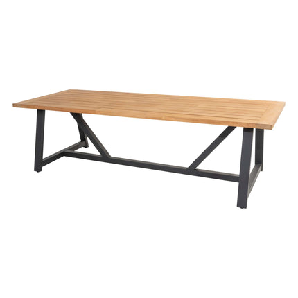 4 Seasons Outdoor Aprilla dining antraciet + Taste 4SO Noah teak tafel antraciet onderstel 260 cm
